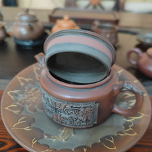 Load image into Gallery viewer, Hand Made Bronze Hanwa Teapot with Qinzhou Nixing Pottery Clay Kettle 120cc Tea Pots