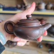 Load image into Gallery viewer, Mini Fangfu Teapot with Hand Made Landscape Carving 80ml-100ml for Tea Lover