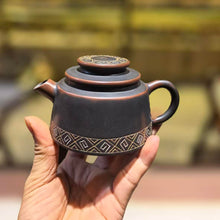 Load image into Gallery viewer, Hand carved Zhuang Ethnic Pattern Teapot Traditional Guangxi Kung Fu Tea Pot for Tea Lovers