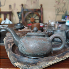 Load image into Gallery viewer, Nixing Pottery Aladdin's Lamp Teapots Handmade Healthy Qinzhou NiXing Clay Kettle 320cc Traditional Hand Carved Dragon and Phoenix