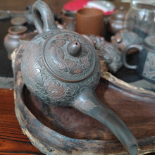 Load image into Gallery viewer, Nixing Pottery Aladdin's Lamp Teapots Handmade Healthy Qinzhou NiXing Clay Kettle 320cc Traditional Hand Carved Dragon and Phoenix
