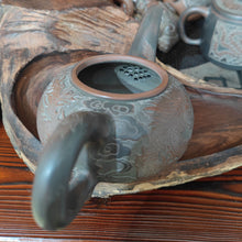 Load image into Gallery viewer, Nixing Pottery Aladdin's Lamp Teapots Handmade Healthy Qinzhou NiXing Clay Kettle 320cc Traditional Hand Carved Dragon and Phoenix