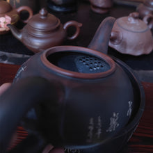Load image into Gallery viewer, Aladdin's Lamp Tea pot Handmade Healthy NiXing Clay Teapots 320cc with Hand Carved Chinese Poem