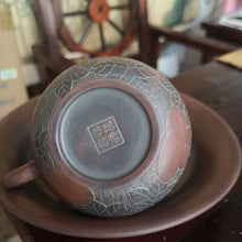 Load image into Gallery viewer, 200ml Hand Carved Bronze Peony Xishi Teapot Nixing Clay Teapot