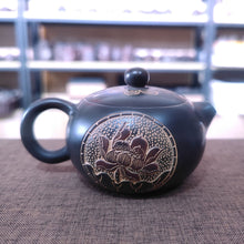 Load image into Gallery viewer, Hand Throwing Nixing Teapots with Lotus Carving Xishi Pot 200cc