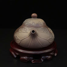 Load image into Gallery viewer, 200cc Chinese Nixing Clay Teapots with Lotus Carving Huaying Pot