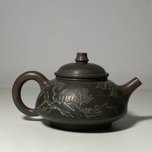 Load image into Gallery viewer, Chinese Nixing Clay Teapots with Landscape Carved for Brewing Kongfu Tea 200cc