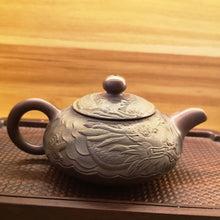 Load image into Gallery viewer, Hand Carving Dragon Teapot, Nixing Pottery Teapot carved with Chinese Dragon 220cc, not yixing teapots