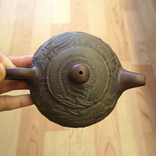 Load image into Gallery viewer, Hand Carving Dragon Teapot, Nixing Pottery Teapot carved with Chinese Dragon 220cc, not yixing teapots