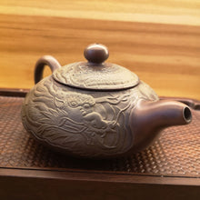 Load image into Gallery viewer, Hand Carving Dragon Teapot, Nixing Pottery Teapot carved with Chinese Dragon 220cc, not yixing teapots