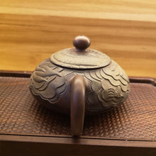 Load image into Gallery viewer, Hand Carving Dragon Teapot, Nixing Pottery Teapot carved with Chinese Dragon 220cc, not yixing teapots
