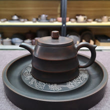 Load image into Gallery viewer, Handmade Nixing Pottery Teapots with Bamboo Style Qinzhou Pot Guangxi of China