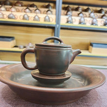 Load image into Gallery viewer, Qinzhou Nixing Pottery with Pure Hand Throwing Hanwa Teapot 90-100CC Bronze Healthy Clay for Personal Brewing Black Puer Tea