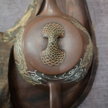 Load image into Gallery viewer, Hand Carving Dragon Teapot Nixing Pottery Shipiao Teapot carved with Chinese Dragon 250cc