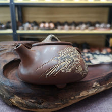Load image into Gallery viewer, Hand Carving Dragon Teapot Nixing Pottery Shipiao Teapot carved with Chinese Dragon 250cc