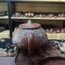 Load image into Gallery viewer, Hand Carving Dragon Teapot Nixing Pottery Shipiao Teapot carved with Chinese Dragon 250cc