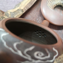 Load image into Gallery viewer, Hand Carving Dragon Teapot Nixing Pottery Shipiao Teapot carved with Chinese Dragon 250cc