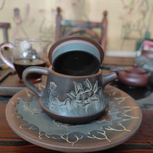 Load image into Gallery viewer, Hand Carved China Qinzhou NiXing Pottery Zhuchu Teapots with Lotus on Clay Teapot 210cc-220cc