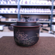 Load image into Gallery viewer, 180-200ml Elegant Gaiwan Set Easy Using Tea Set Nixing Pottery Lotus Hand Carving Pot