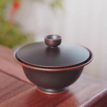 Load and play video in Gallery viewer, Handmade Nixing Pottery Gaiwan 120ml Portable Hand Grab Tea Bowl for Gongfu Tea
