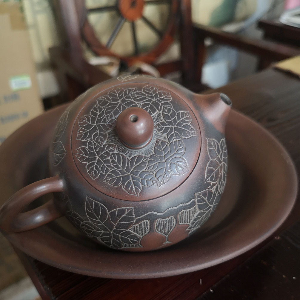 100ml / 200ml Hand Carved Bronze Bottle Gourd Xishi Teapot