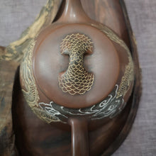 Load image into Gallery viewer, Hand Carving Dragon Teapot Nixing Pottery Shipiao Teapot carved with Chinese Dragon 250cc
