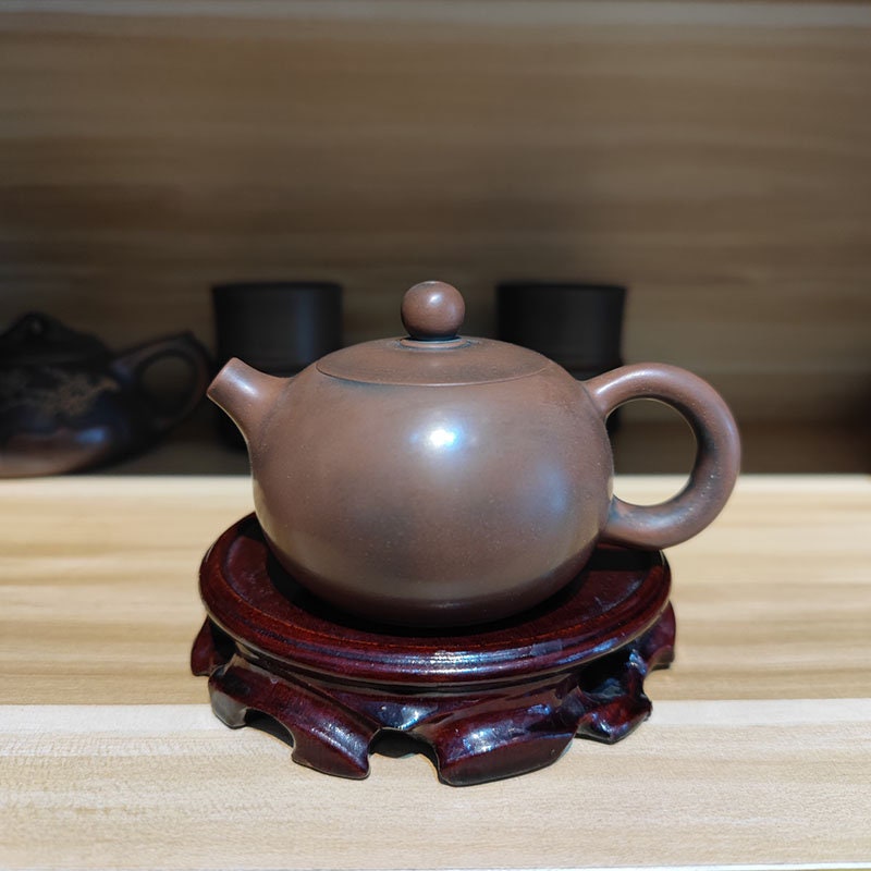 Hand Carved HuLu/ Peony Good Luck Nixing Pottery Mini Xishi Pot 120CC Personal Brewing Chinese Tea